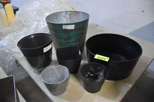 (5) - MATCHING METAL PLANTERS