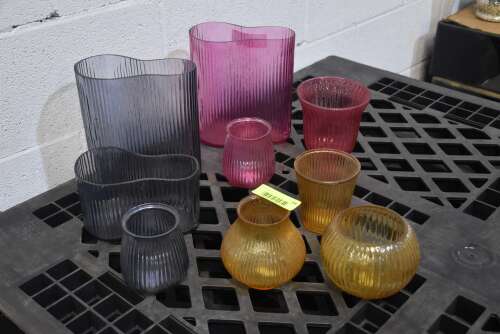 (9) - MATCHING VASES