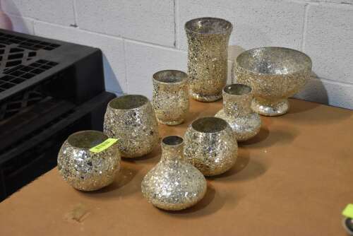 (8) - MATCHING TABLE VASES