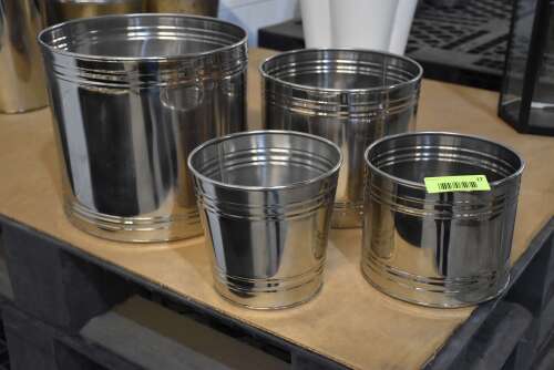 (4) - DECORATIVE WASTE BINS