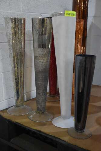 (4) - TALL CYLINDER GLASS VASES