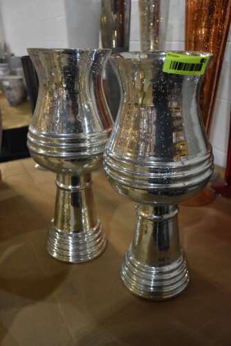 (2) - DECORATIVE GLASS VASES