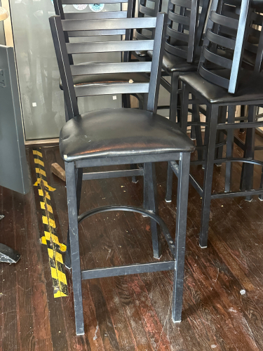 (2) 30" LADDER BACK BLACK BAR STOOLS