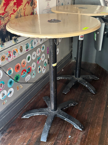 23.5" ROUND TAN COMPOSITE TOP PUB TABLE