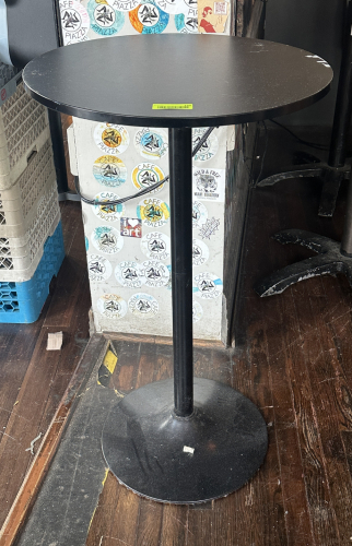23.5" ROUND BLACK COMPOSITE TOP PUB TABLE