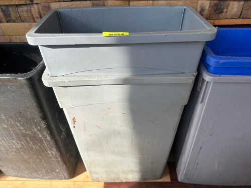 (3) 20 GALLON BAR SIDE TRASH CANS