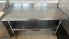 48" X 30" STAINLESS TABLE W/ 4" BACK SPLASH