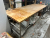 8' X 30" BUTCHER BLOCK PASTRY TABLE W/ MOUNTED CAN OPENER. - 2