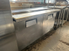 TRUE 60" MEGA TOP PIZZA PREP TABLE W/ TWO GROUP STAINLESS RISER SHELF. - 4
