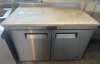 ATOSA TWO DOOR WORK TOP COOLER W/ CUTTING BOARD TOP.