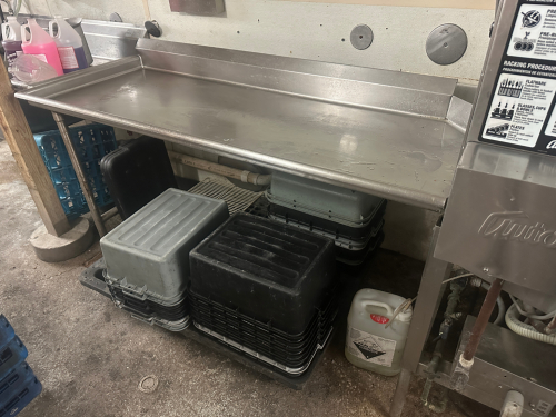 60" X 30" LEFT SIDE STAINLESS CLEAN TABLE.