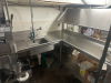 6' X 7' L SHAPED STAINLESS RIGHT SIDE SOIL TABLE W/ RISER SHELF AND SPRAY STATION. - 2