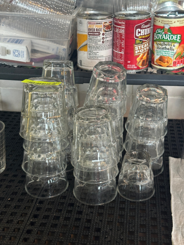 (1) LOT OF ASSORTED ROCKS GLASSES AND COFFEE CUPS