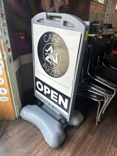 HEAVY DUTY PLASTIC SANDWICH BOARD SIDEWALK SIGN.