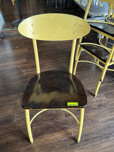(5) WOODEN CHAIRS ( OLIVE GREEN)