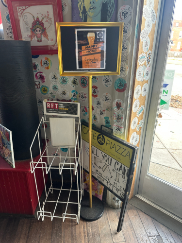 RFT STAND AND (2) ASSORTED SIGN STANDS.