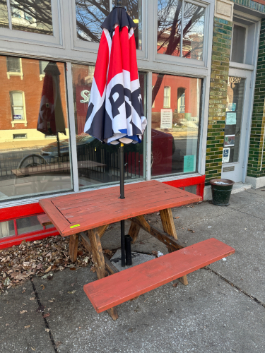 52" X 62" WOODEN PICNIC TABLE