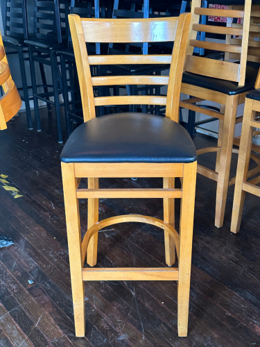 (2) 30" LADDER BACK WOODEN BAR STOOLS