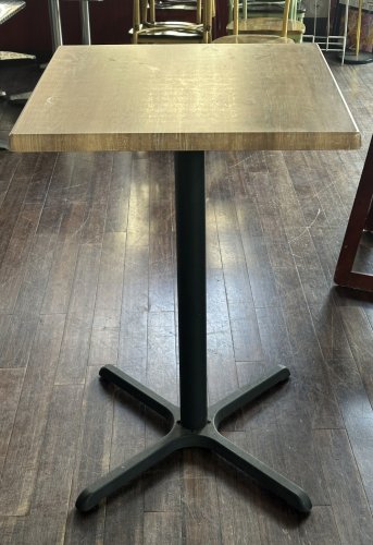 27" X 27" LAMINATE TOP TABLE W/ PUB BASE.