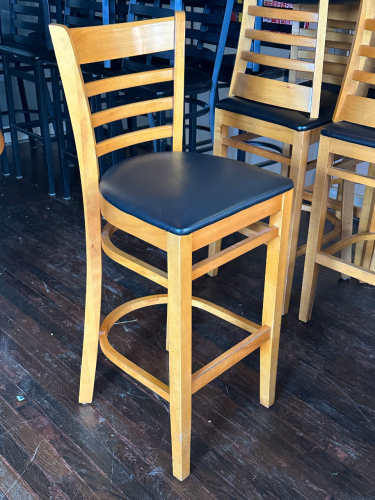 (2) 30" LADDER BACK WOODEN BAR STOOLS