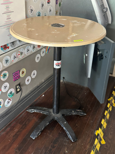 23.5" ROUND TAN COMPOSITE TOP PUB TABLE