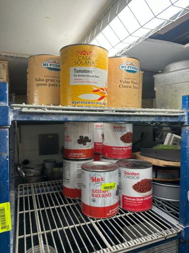 CONTENTS OF SHELF- ASSORTED CANNED FOOD PRODUCT.