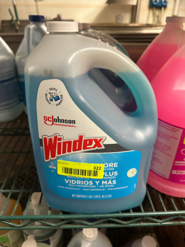 (3) 1 GALLON BOTTLES OF WINDEX CLEANER.