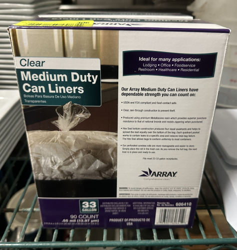 (2) BOXES OF CLEAR MEDIUM DUTY CAN LINERS.
