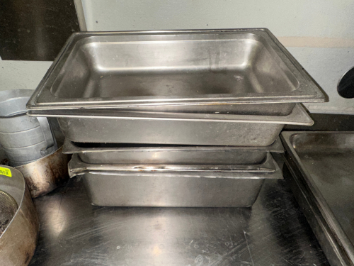 (4) ASSORTED FULL SIZE WATER PANS.