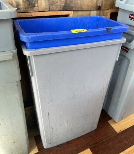 (2) 20 GALLON BAR SIDE TRASH CANS