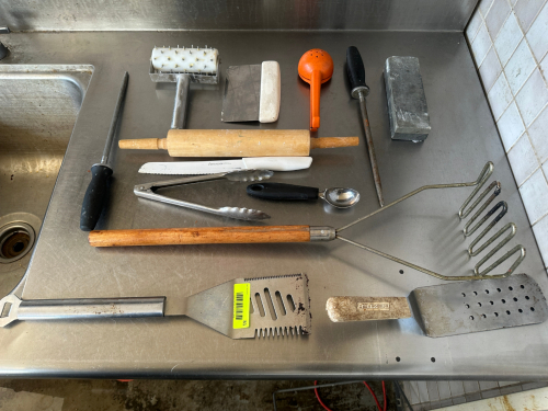 (1) LOT OF ASSORTED UTENSILS.