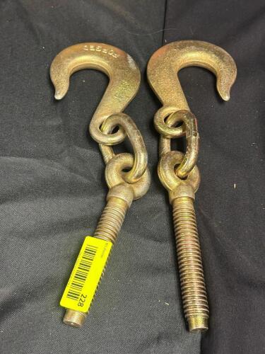 (2) HEAVY-DUTY FORGED SWIVEL HOOK EYE BOLTS