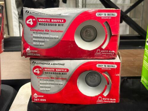 (2) LITHONIA 4" WHITE BAFFLE RECESSED KIT