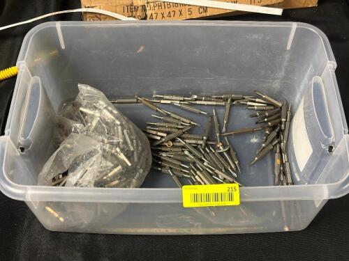 PLASTIC TOTE W/ HARDWARE - 3" ASSORTED BITS.