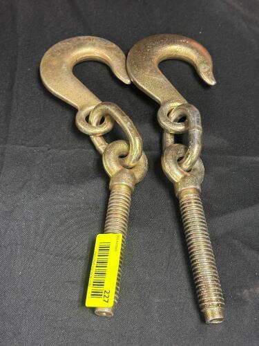 (2) HEAVY-DUTY FORGED SWIVEL HOOK EYE BOLTS