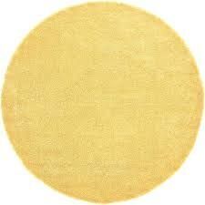 8' ROUND YELLOW SOLID FREEZE AREA RUG