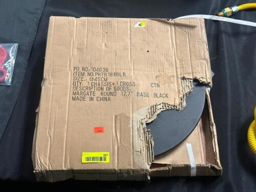 (1) CASE OF 17"7" BLACK TABLE BASE