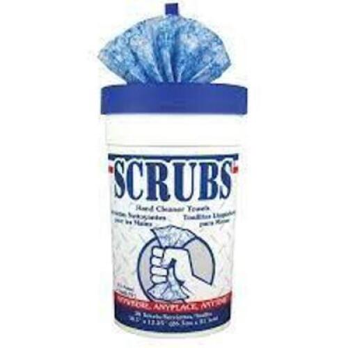 DESCRIPTION: (6) HAND CLEANER TOWELS BRAND/MODEL: SCRUBS INFORMATION: 72 TOWELS PER CANISTER RETAIL$: $18.35 EA SIZE: 12X10 QTY: 6