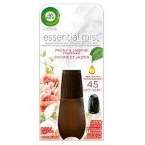 DESCRIPTION: (4) ESSENTIAL MIST AIR FRESHENER REFILL BRAND/MODEL: AIR WICK INFORMATION: PEONY AND JASMINE RETAIL$: $6.00 EA SIZE: 0.67 OZ QTY: 4