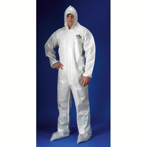 (4) HOODED CHEMICAL RESISTANT COVERALLS