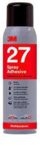 DESCRIPTION: (6) MULTI-PURPOSE ADHESIVE SPRAY BRAND/MODEL: 3M 27 RETAIL$: $8.36 EA SIZE: 13.8 OZ QTY: 6