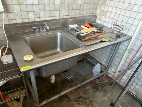 50" STAINLESS PREP SINK TABLE W/ LEFT SIDE SINK.
