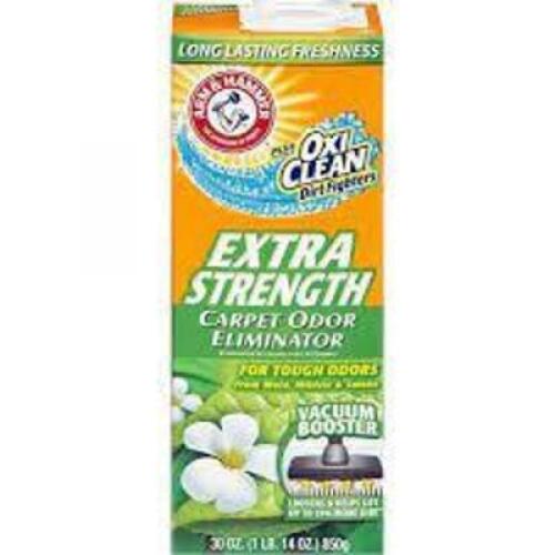 DESCRIPTION: (6) DIRT FIGHTERS CARPET ODOR ELIMINATOR BRAND/MODEL: ARM AND HAMMER PLUS OXICLEAN RETAIL$: $2.19 EA SIZE: 42.6 OZ QTY: 6