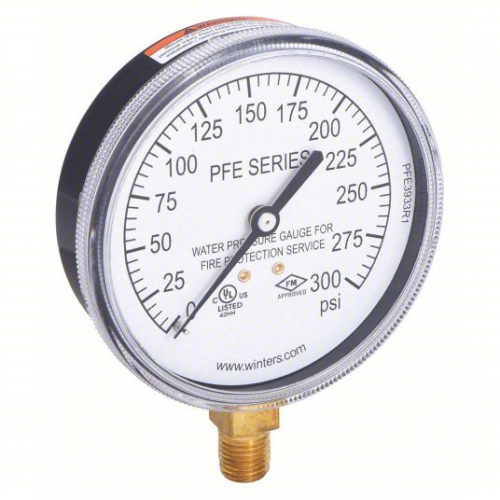 (4) FIRE SPRINKLER SYSTEM PRESSURE GAUGE
