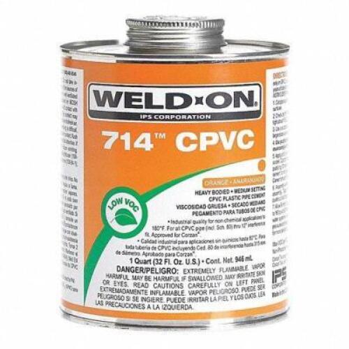 DESCRIPTION: (4) PIPE CEMENT BRAND/MODEL: WELD-ONE #6KWT6 INFORMATION: ORANGE RETAIL$: $17.85 EA SIZE: 16 OZ QTY: 4