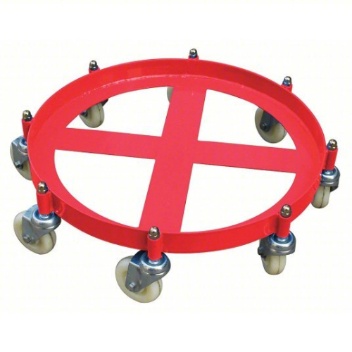 (1) CROSS-BRACE DRUM DOLLY WITH SUPPORT RING.