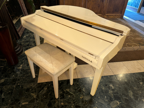 SAMICK ELECTRIC PIANO W/ BENCH SEAT.