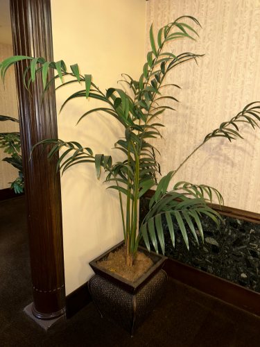 LARGE FAUX POTTED PLANT W/ PLANTER.