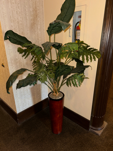 FAUX POTTED PLANT W/ PLANTER.