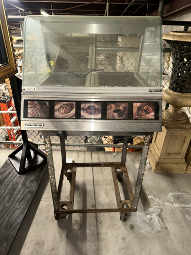 ROUNDUP TWO GROUP HOT FOOD WARMER W/ ROLL ABOUT STAND